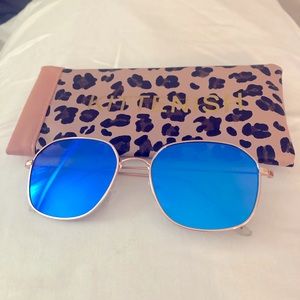 Kittenish Tuscany rounded blue sunglasses